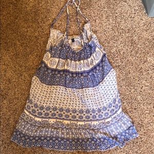 Flowy summery blue & white shirt